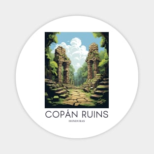 A Pop Art Travel Print of the Copán Ruins - Honduras Magnet